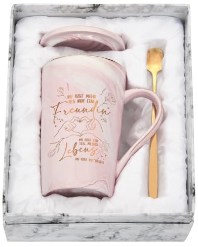 Joymaking Beste Freundin Geschenke Kaffeetasse - Geburtstagsgeschenk Mit Spruch 'Du Bist Mehr Als Nur Eine Freundin' - Freundschaftsgeschenke Tasse, 400ml Rosa