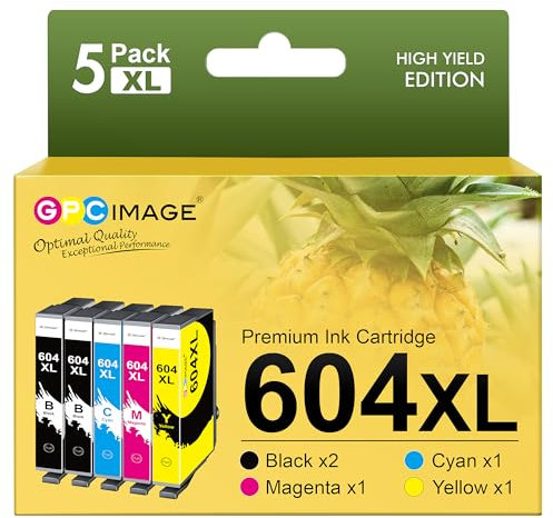GPC Image 604XL Kompatible Druckerpatronen für Epson 604 XL Multipack für Expression Home XP-2200 XP-2205 XP-3200 XP-3205 XP-4200 XP-4205 Workforce WF-2910 WF-2930 WF-2935 WF-2950 (5-Pack)