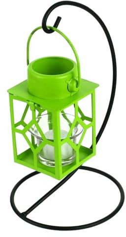 GRIRIW luz del jardín encantos de la cámara Linterna Conmemorativa decoración Verde decoración Vintage Home Decor Linterna de candelabro Colgante candelabro de Creatividad Vidrio Green
