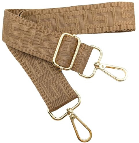 Verstellbarer Schultergurt für Taschen Dunkel Khaki, Taschengurte zum Wechseln, Taschengurt Breit mit Karabiner Gold, 80-130 cm Tragegurt Tasche für Damen Schulterriemen, Handtasche, 3.8cm, 1316