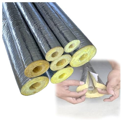 Glaswolle Rohrisolierung, ID 27/34/43/48/60/76/89/108/114/133/159/165/219/273mm Hochtemperatur-Isoliermaterial für Dampfrohre(ID108.0mmxT50.0mmxL1.0m)