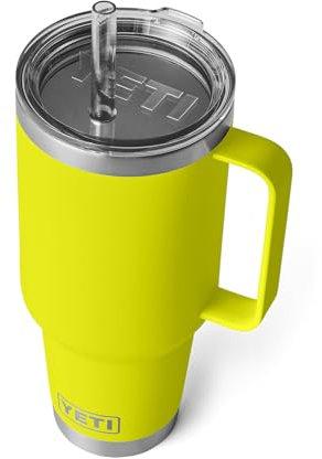 YETI Rambler 42 oz Straw Mug, Vacuum Insulated, Stainless Steel, Firefly Yellow