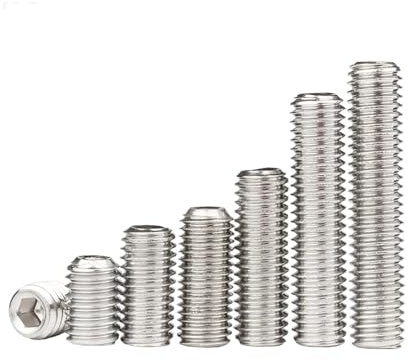 TULDYS 10 Stück Gewindestifte mit Innensechskant, Ringspitze, Edelstahl, M1,6, M2, M3, M4, M5, M6, M8, M10, ohne Kopf, Innensechskant, Madenschraube DIN916(5mm,M3 x10pcs)