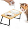2Pack Cat Bowls with Stand, Tilted Slower Feeder Bowls Ceramic for Pets, Anti-Gulping & Vomiting Slow Digestion Anti-Bloat Pet Feeding Station, Dog Food Bowls Set with Metal Frame Stand