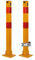 EBERSIGN - Pack 2 Cepo para Plaza Garaje Reflectante con Llave | Bolardo para Parking Acero Galvanizado Resistente | Barrera Parking de Fácil Instalación y Durable, 72,5 x 11 x 70 cm