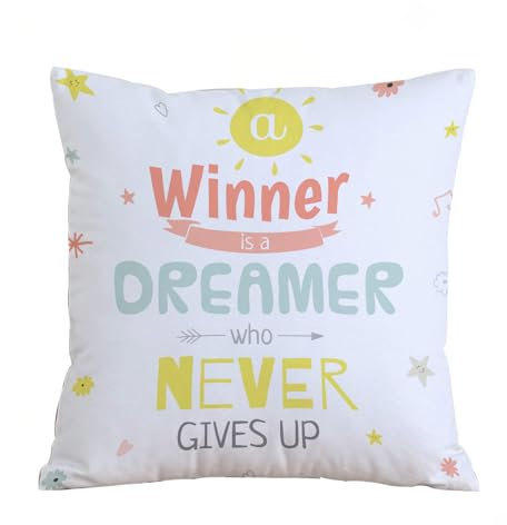 ERRTU Kissenbezug 50x50 cm,EIN Gewinner ist EIN Träumer, der Niemals aufgibt! Lustige Motivationszitate, Mot,Dekokissen Kissenbezüge Deko Kissen Bezug Wohnzimmer Zierkissen für Sofa Stuhl Bett Garten