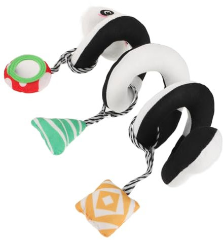 Yardwe Spiral für Kinderwagen Panda Design Weiche Plüsch Aktivitätskette für Autositz und Kinderbett für Sensorische Entwicklung von Neugeborenen