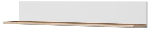 PAWS MEBLE Bergen Wandregal 120 cm – Skandinavisches Design, Holzoptik – Regal Hängeregal in Weiß, Beige, Eiche Artisan – Modern & Minimalistisch