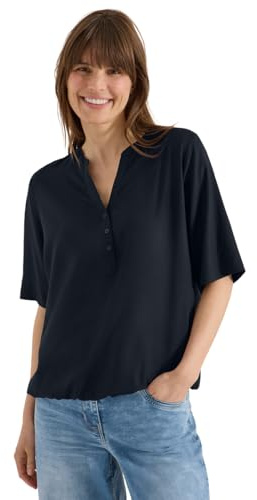 Cecil Damen Kurzarm Bluse mit Split Neck
