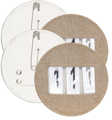 Imperial Riding Turniernummern IRH Glitter Round, Runde Startnummernhalter mit Glitzer, dreistellig, Set aus 2 Stück, Gold, 1SIZE