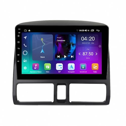 Autoradio GPS Navi für Honda CRV 2002-2005 Autoradio Bluetooth mit GPS Navi mit Fm/Am, WLAN, Apple Carplay, Android Auto, Lenkrad Strg, Dab, 8 Kern 8G+256G