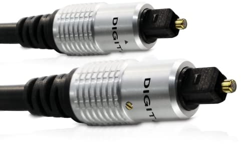 CableMountain Optical Cable 2m, Digital Optical Audio Cable [Alloy Case, 24K Gold-Plated], Optical Cable for Soundbar to TV, Home Theather, PS4, Xbox, Compatible with Samsung/LG/Sony/Philips