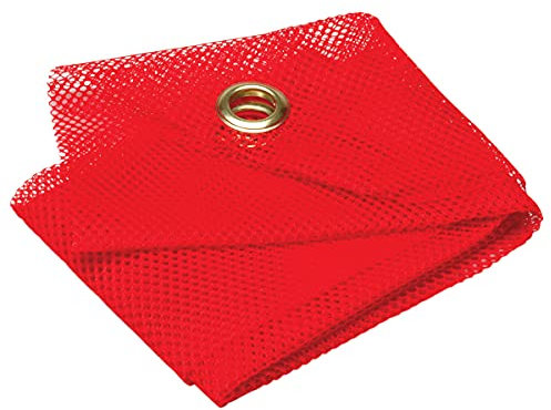 RoadPro 1818G Bandera de advertencia de malla roja de 45,7 x 45,7 cm con ojales