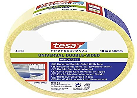 tesa 4042448185013 04939-00002-11 Installation Tape White (L x W) 10 m x 50 mm Pack of 1