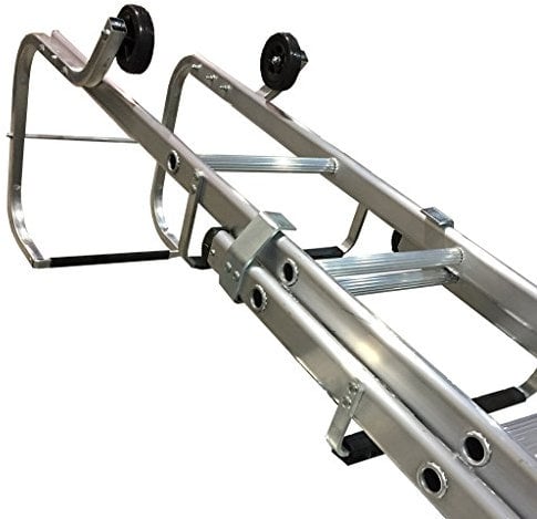 TB Davies Trade 4.0m Double Section Aluminium Roof Extension Ladder-Double Section Ladder, Fitted with Bearer Bars & Wall Wheels