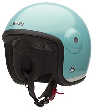 Tucano Urbano El'Met - Fiberglas Helm, Doppelbelegung mit oder ohne Visier, Türkis, Größe XS