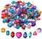 RICHNESS Self Adhesive Craft Jewels Jumbo Bling Crystal Gem Stickers Assorted Shapes Colors Rhinestone Stickers for Arts & Crafts Projects Pack of 110