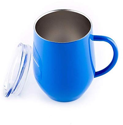 12 once tazza in acciaio inox, doppia parete in acciaio inox bere birra swig tazza di vino creativo forma di uovo tazza di caffè con manico