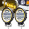 Biqing 2PCS LED Phare 12V 24V,4.5 Inch Phare de Travail Longue Portee LED 96W Projecteur de Travail Avec Ambre Angel Eyes Feux de 4x4