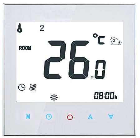 Decdeal Raumthermostat Fußbodenheizung Elektrische Heizung Thermostat 16A 95-240 V Wöchentlich Programmierbares LCD Touchscreen Wandthermostat