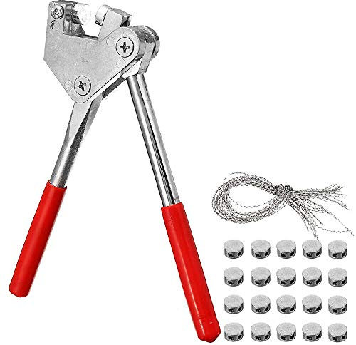 Sealing Zange Security Sealing Tool Isolierung Sicherheit Bleidichtung für Bleidurchmesser bis 10mm (1x Dichtzange + 20 x Dichtringe + 20 x Dichtdrähte)