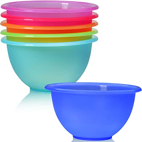 idea-station NEO Plastikschüssel 6 Stück - 13 cm / 350 ml - bunt - bruchsichere Müslischalen oder Salatschüssel - perfekte Rührschüssel oder Dip Schälchen