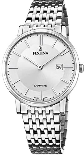 Festina Uhr Für Herren F20018/1 Swiss Made Silber Edelstahl Case SilberEdelstahl Band