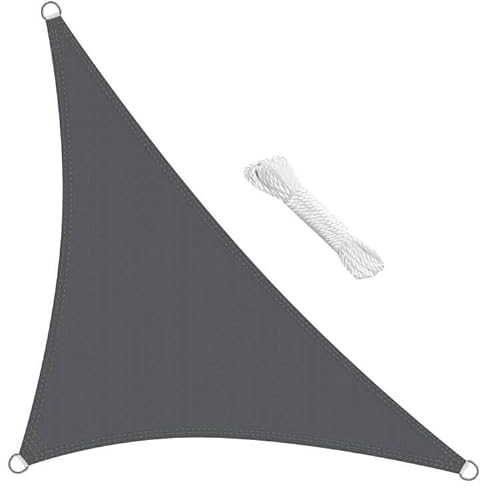 swift Sonnensegel Dreieck Rechtwinklig 3.5x3.5x4.9 Meter UV Schutz HDPE Wetterbeständig Atmungsaktiv Dreieckig Rechtwinklig 3.5x3.5x4.9m Sonnenschutz Balkon Garten und Terrasse, Anthrazit