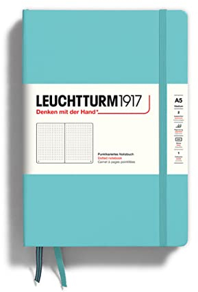 LEUCHTTURM1917 363391 Notizbuch Medium (A5), Hardcover, 251 nummerierte Seiten, Aquamarine, dotted