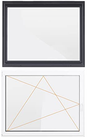 Bastion Fenster Kellerfenster 1 Flügel Dreh-Kipp 2-fach Verglasung RC2 BA außen anthrazit/innen weiß 70 mm Profil (1000 x 800 mm Links)