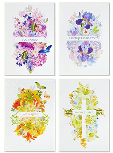 Hallmark Religiöse Osterkarten Sortiment Gemalt Blumen (16 Karten mit Umschlägen)