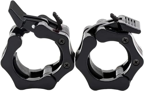 Chomp Fitness Olympic Barbell Clamps Collars Quick Release Pair Weight Clips for 2 inch Barbell Black
