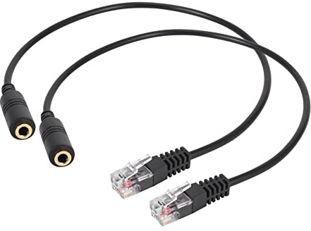 Wisboey 2 Pc 3.5Mm Casque Audio Stereo a a Male Rj9 Convertisseur Adaptateur De Prise Cordon De Cable
