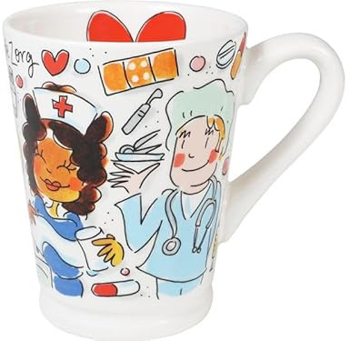 Blond Amsterdam XL-Becher Hart voor de Zorg, 500ml | Keramik, Mazagranform, Geschenk für Pflegekräfte, Mikrowellengeeignet, Handwäsche empfohlen