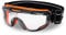 DEX FIT Schutzbrille SG220, Anti-Beschlag, Kratzfest, Z87 Augenschutz, Laborbrille, Verstellbare Vollsichtschutzbrille (Schwarzer & Oranger Rahmen, Klare Schutzscheibe, mit 30 cm Band)