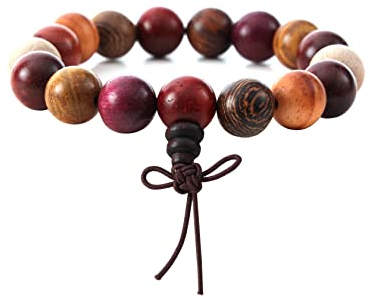 Eigso 12MM Holzperlen Stretch Armbänder für buddhistische Gebet Mala Perlen Armbänder für Mann Frau