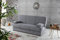 Dmora - 3-Sitzer Schlafsofa Alvaro, Sofa mit Stauraum und 2 Kissen inklusive, gepolstertes Stoffsofa mit klick-Klack-Öffnung, 180 x 81 x 90 cm, Grau