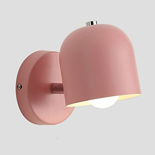 Mengjay Wandleuchte Innen Wandlampe Metall Vintage E27 Wandleuchten Retro Industrial Lampenschirm Nachtlicht Beleuchtung für Innen Modern Wandleuchte für Schlafzimmer,Treppen, Korridor (Rosa)