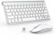 PINKCAT Ensemble Clavier et Souris sans Fil，Claiver AZERTY Français, Pack Clavier et Souris, Set Silencieux avec Récepteur Nano USB 2.4GHz, Compatible avec Windows/MacOS, Windows PC Laptop - Argent
