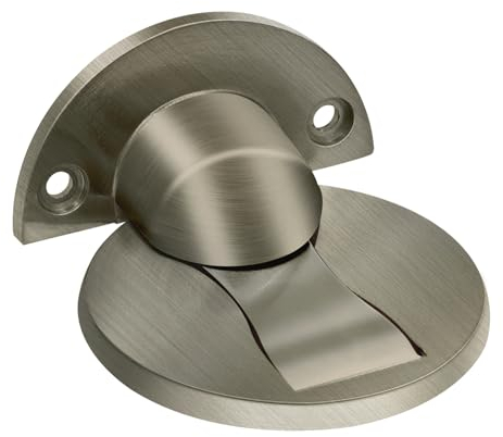 KOLAKO Magnetic Door Stop, Door Stoppers for Floor, Self Adhesive Invisible Magnetic Doorstop Brushed Steel Indoors Outdoor Magnet Door Holder Catch Bronze Metal Magnetic Door Holder Wall Protector