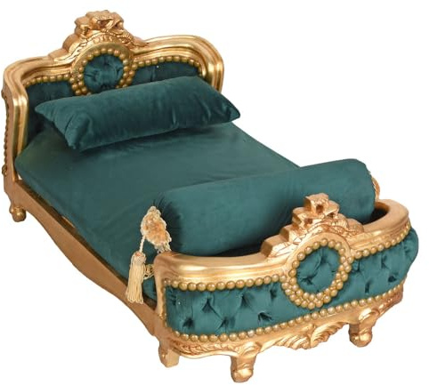 Hundebett Barock Hundekissen Hundesofa für kleine Tiere Katzenbett Tierbett Hundekorb Samt 86cm cat10016 Palazzo Exklusiv