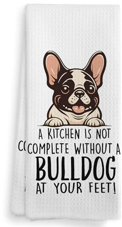 NOQL Bulldogge Küchentücher und Geschirrtücher – Geschenke für Frauen und Männer, Hunde-Dekor-Trockentuch, Handtücher, Geschirrtücher für Badezimmer, Küche, 4,1 cm