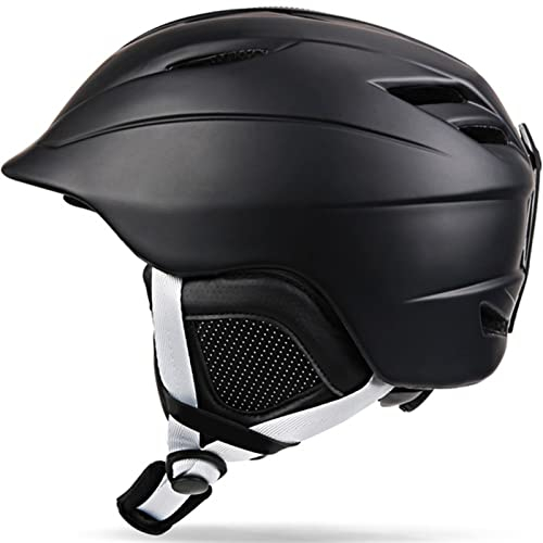 SUICRA Skihelme Promotion Man/Woman/Ski Helmet Winter Warm Snowboard Helmet Mounting Camping Mask Skis/Sled Moto Bike Cycling Sports Safety (Color : Black)