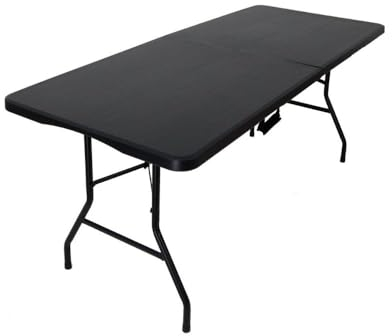 CHEFGASTRO Klappbarer Buffettisch für Terrasse Balkon Garten Tragegriff | HxBxT 74x152x70cm | bis zu 4 Personen In- & Outdoor | Schwarz | Campingtisch Partytisch Klapptisch Gartentisch