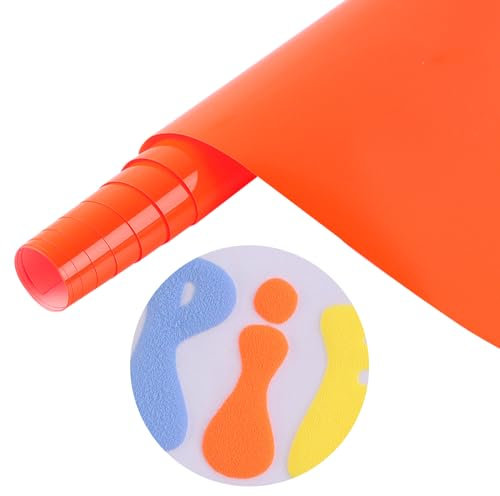 Tintnut Orang Puff Vinyl Heat Transfer - 10 x 6ft 3D Neon Orange Puff HTV Roll Heat Transfer Vinyl Foaming Puffy Iron on Vinyl for T-Shirts DIY