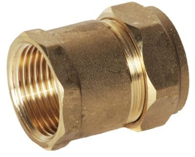 hep® 22mm Compression by 3/4 BSP Brass Female Iron Coupler Straight Adaptors 22mm x 3/4 Female (Pack of 1)