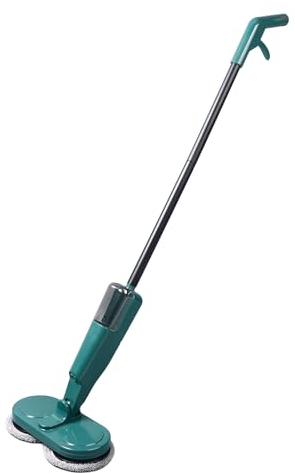 Trapeador Giratorio Eléctrico con Rociador de Agua Trapeador Eléctrico Inalámbrico Liviano Recargable para Limpieza de Pisos para Pisos de Mármol, Baldosas de Madera Dura (GREEN)