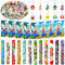 82 Pcs Mitgebsel Kindergeburtstag, Party Mitgebsel Spielzeug Geburtstagsdeko Super 12 Schnapparmband Kinder 10 Schlüsselschnalle 50 Aufkleber 10 Geburtstagstüten Geburtstag Deko Zubehör Gadget