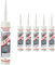 Neutral Silikon - Dichtstoff für Fassaden und Fensteranwendungen in der Farbe Weiß - Neutralvernetztendes SIlikon für Fenster und Türen - Präzisionsdichtstoff (6 x 300ml)