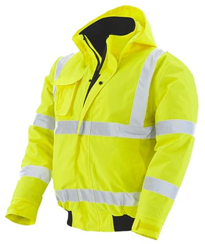 pka Warnschutz Pilotenjacke für die Arbeit - Wasserdichte & Winddichte Arbeitsjacke in Gelb Größe 5XL